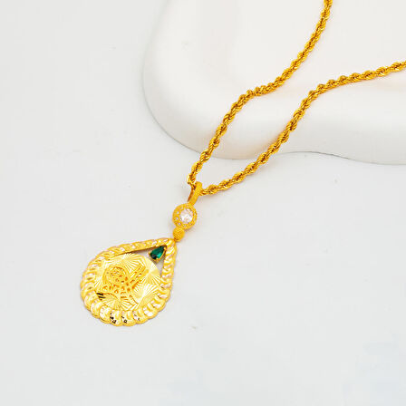 Klasik Tuğralı 14 Ayar Altın Kolye