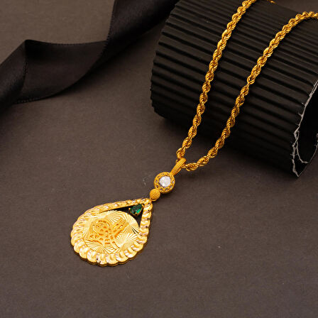 Klasik Tuğralı 14 Ayar Altın Kolye