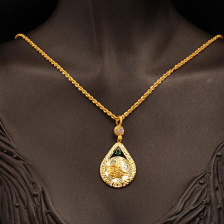 Kalemli 14 Ayar Altın Tuğralı Kolye