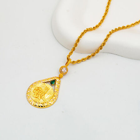 Kalemli 14 Ayar Altın Tuğralı Kolye