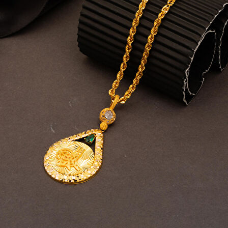 Kalemli 14 Ayar Altın Tuğralı Kolye