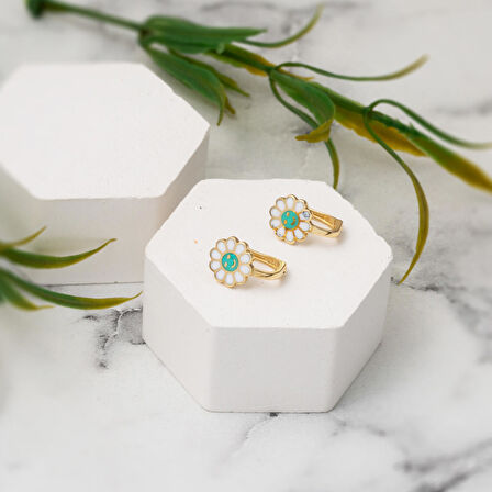 Papatya Çocuk Küpesi 14 Ayar Altın