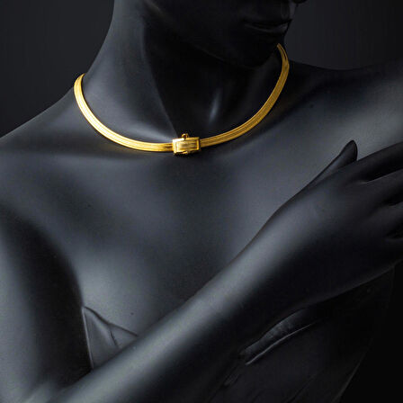 Klasik Tokalı 3 Sıra Trabzon Hasır 14 Ayar Altın Set