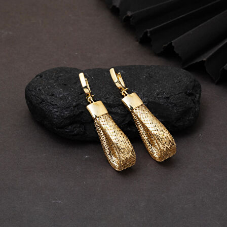 İtaly 14 Ayar Altın Sallantılı Küpe