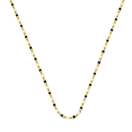 14 Ayar Altın Lacivert Mineli Kolye