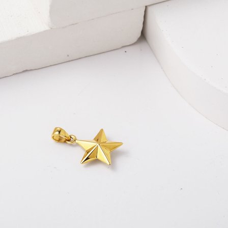 14 Ayar Altın Işıltılı Minimal Yıldız Figürlü Kolye