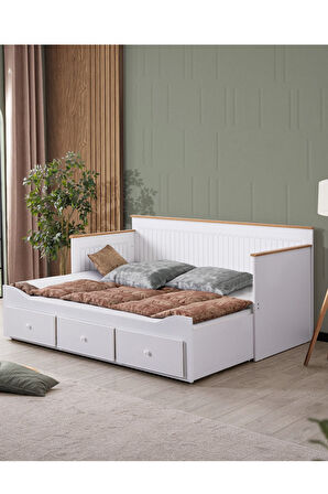 Yavrulu Karyola, Marmaris Divan Karyola Çekmeceli Açılır Çift Kişilik Karyola + Soft Yatak