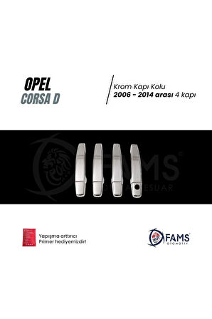 Opel Corsa D Krom Kapı Kolu 4 Kapı 2006-2014 P. Çelik