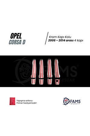 Opel Corsa D Krom Kapı Kolu 4 Kapı 2006-2014 P. Çelik