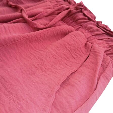 5-10 Yaş Kız Çocuk Pantolon Dokuma Gül Kurusu 