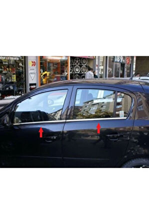 Opel Corsa D Krom Cam Çıtası 4 Parça 2007 Üzeri Uyumlu Paslanmaz Çelik Coupe
