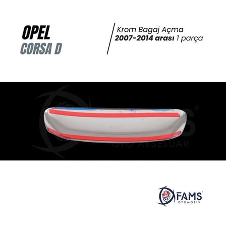 Opel Corsa D Krom Bagaj Açma 2007-2014 Arası P.çelik