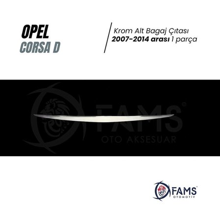 Opel Corsa D Krom Bagaj Alt Çıtası 2007-2014 Arası P.çelik
