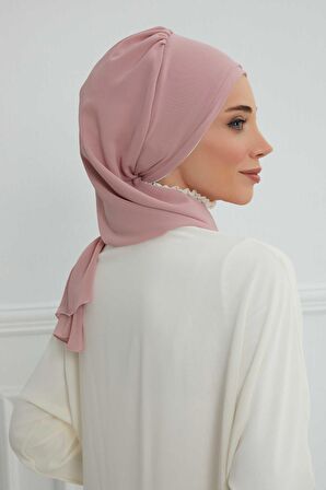 Yandan Fırfırlı Gümüş Aksesuarlı Şifon Hazır Türban,HT-106,HT-106