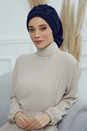 Pileli Tasarım Şifon Hazır Türban,HT-107,HT-107
