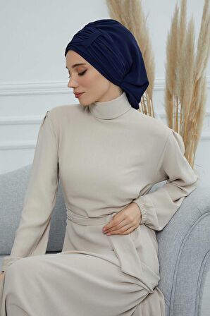 Pileli Tasarım Şifon Hazır Türban,HT-107,HT-107
