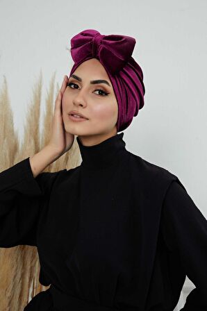 Fiyonklu Kadife Bone,B-27K