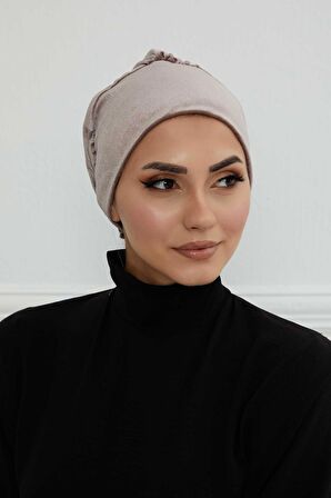 Gül Detaylı Kadife Bone,B-53K