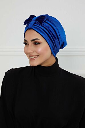 Önden Fiyonklu Kadife Bone,B-7K