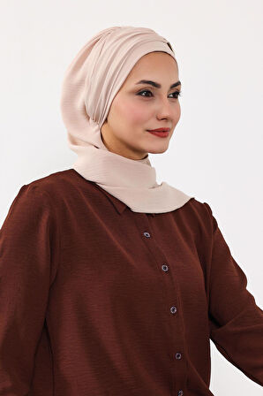 Aksesuarlı Aerobin Kumaş Hazır Türban,HT-94