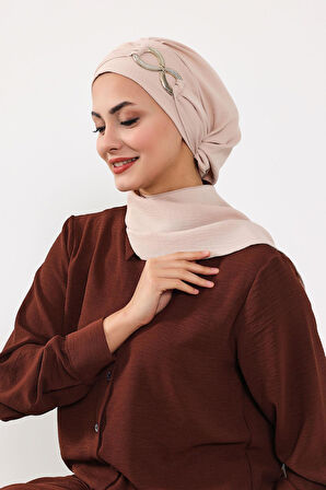 Aksesuarlı Aerobin Kumaş Hazır Türban,HT-94