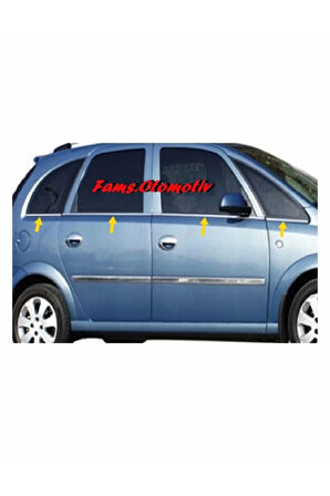 Opel Meriva Krom Cam Çıtası 8 Prç. 2003-2010 P. Çelik