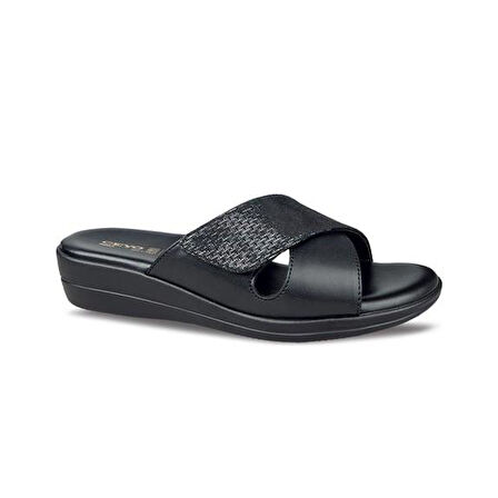 Ceyo 9863-41  Memory Foam Taban Kadın Terlik Siyah 36-40