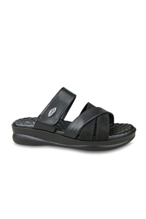 Ceyo 9975-14 Yumuşak Pad Taban Kadın Terlik Siyah 36-40 
