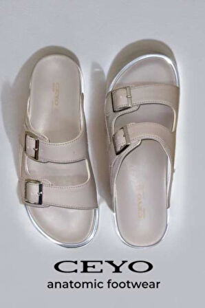 Ceyo 9988-8 Anatomik Taban Kadın Terlik Vizon 36-40 