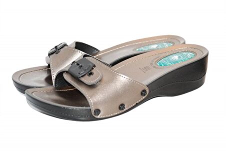 Ceyo Minelli Topuklu-2 Topuk Dikeni (Plantar Fasiitis) Kadın Terlik  Platin