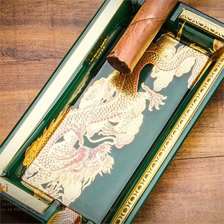 Lubinski Elegant Dragon İkili Dikdörtgen Puro Küllüğü Yeşil LB-876