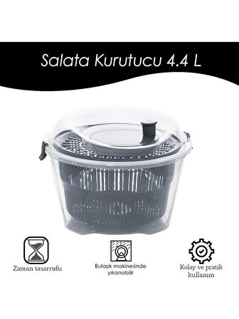 Porsima G-25 Vega Pratik Salata Kurutucu Yıkama Kabı Gri