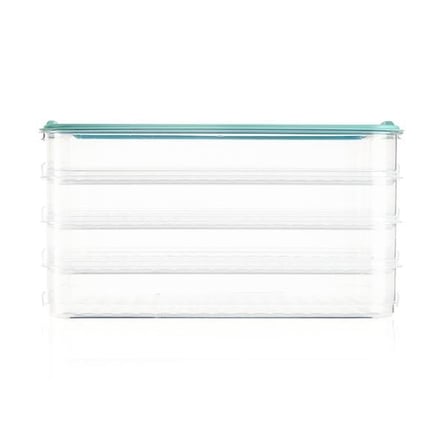 Gondol Easy Click 5 Parça Saklama Kabı - Şeffaf / Turkuaz - 750 ml