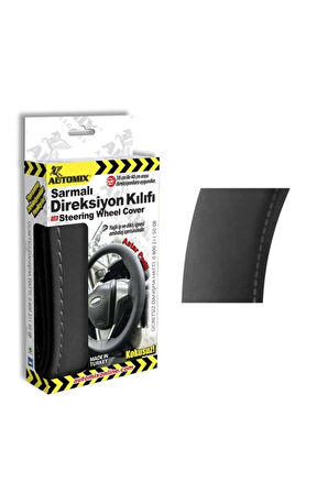 Automix Sarmalı Direksiyon Kılıfı Alcantara Siyah Oto00290