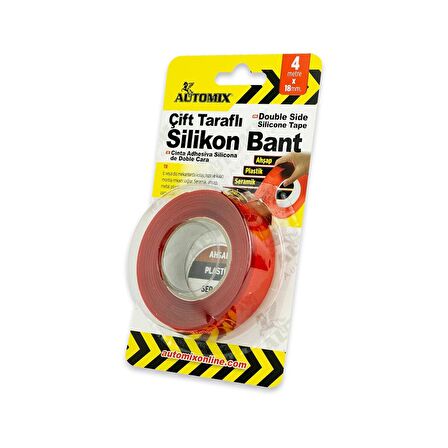 Automix Silikon Çift Taraflı Bant 18mm x 4 Metre