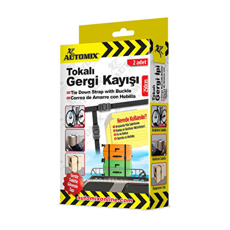 Tokalı Gergi Kayışı 250 cm - 2 Adet