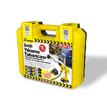Automix Şarjlı ve Yüksek Basınçlı Oto Yıkama Tabancası