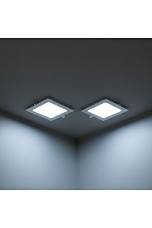 KDL 411 Slim Kare LED Panel 2'li Spot Gömme 6W 510 Lümen - Beyaz-6500K