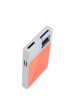 Caseti Tek Torch Perde Alev Turuncu Gümüş Metal Puro Çakmağı