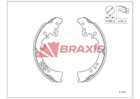 Toyota Ticarı Fren Balatası Arka Pabuc Toyota Hilux 2006-> 2wd 4wd Hilux 2.4 2015-> (kun25 26 35) - Braxıs Ac0103