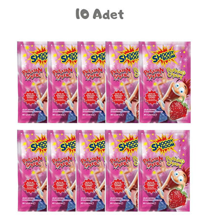 Shoogy Boom Çilek Aromalı Patlayan Şeker 7 Gr. 10 Adet