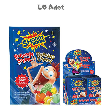 Shoogy Boom Tutti Frutti Aromalı Patlayan Şeker 7 Gr. 40 Adet