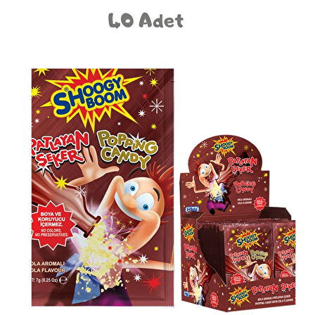 Shoogy Boom Kola Aromalı Patlayan Şeker 7 Gr.40 Adet