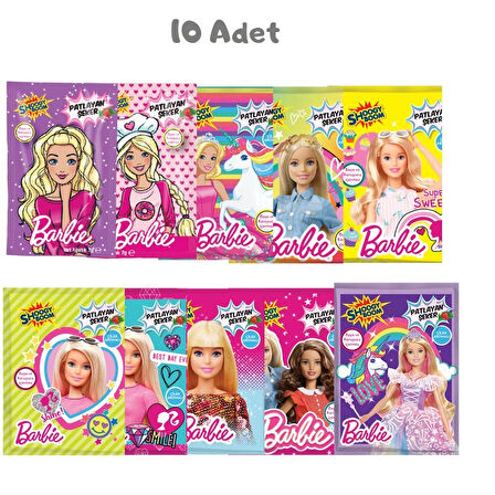 Barbie Çilek Aromalı Patlayan Şeker 7 Gr. 10 Adet