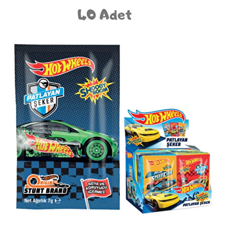 Hot Wheels Çilek Aromalı Patlayan Şeker 7 Gr. 40 Adet