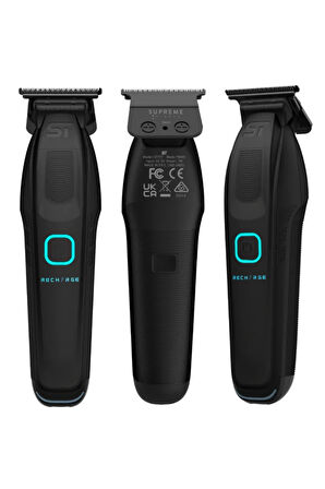 Supreme Trimmer Siyah Recharge Trimmer – 3 Şarj Seçeneği, Çıkarılabilir Pil, RGB LED Göstergeli