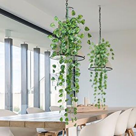 Yapay Sarmaşık 9 Dal Yeşil Beyaz Hedera Yapay Çiçek