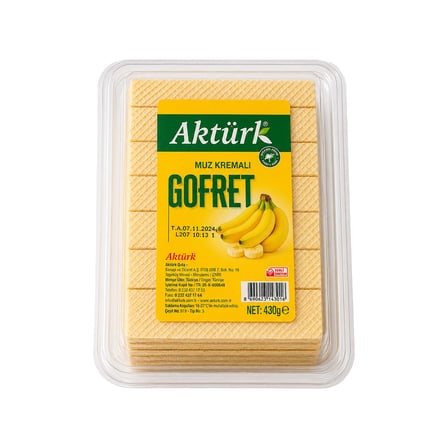 Aktürk Gofret Vanilyalı 475 Gr Ve Çilek Ve Muz Kremalı 430 Gr 6 Lı Karma Paket