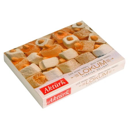Aktürk Lokum Sade ve Beyaz Fındıklı 750 gr x 4 Adet