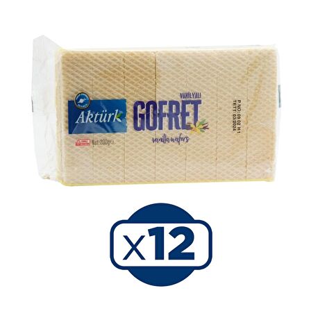 Aktürk Gofret Vanilyalı 200 gr 12 li